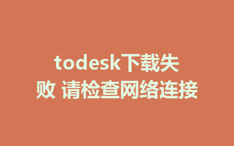 todesk下载失败 请检查网络连接