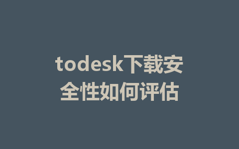 todesk下载安全性如何评估 